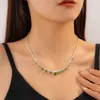 Collar de Moda con Colgante Redondo de Zircón Cadena para Clavícula Estilo Fresco Ins Elegante Collar de Nicho de Alta Gama para Mujer
