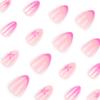Uñas Postizas Portátiles Sweet Star Manicura Simple Francesa Rosa Palo Uñas Cortas Almendradas Uñas Postizas Portátiles Venta al Mayoreo