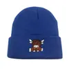 Chapéu de Tricô Bordado Estilo Coreano com Desenho de Rosto Sorridente Engraçado para Mulheres, Gorro Quente para Exterior Outono e Inverno, Chapéu de Lã Moda Transfronteiriça