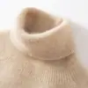Suéter feminino de cashmere, pulôver de gola alta em cashmere de cabra, nova base de malha slim fit para outono e inverno, design simples