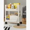 Estante pequeño con ruedas para el hogar, para snacks, de piso, multicapa, para sala de estar, con bolsa de almacenamiento, móvil, cocina, cesto para frutas y verduras