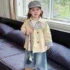 Casaco Trench Feminino Dupla Face, Estilo Primavera e Outono, Novo Modelo 2026, Jaqueta Casual Infantil Estilo Britânico Comprimento Médio para Bebê Outono