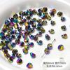 Cuentas sueltas de vidrio cristalino multicolor brillante de superficie de corte ovalado, para bricolaje, accesorios para el cabello con horquilla de estilo antiguo, joyería hecha a mano