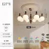 Lámpara de araña vintage para sala de estar estilo francés, iluminación principal retro americana de alta gama para el vestíbulo, nuevo modelo 2026 lámpara de madera de nogal