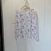 Verano Nuevo Ropa de Protección Solar de Seda de Hielo Camiseta de Malla de Manga Larga para Mujer Top Fino con Estampado de Luna Camiseta Básica Shihai