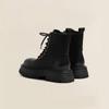 Versión Retro~Botas de Suela Gruesa de Color para Mujer 2025 Nuevo Estilo Británico Negras Atractivas de Motociclista Modernas Geniales Botines Cortos Otoño