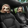 Funda de reposacabezas de coche de dibujos animados linda, funda de cojín de coche de animales, funda de almohada para cuello de coche suave