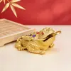 En stock, envío rápido, sapo dorado de tres patas de arena dorada creativa, hueco, diamantes de colores, mascota de té, regalo de apertura, adorno para atraer riqueza en la sala de estar del hogar
