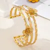 Versión Coreana Ins Anillo de Brazo Abierto de Múltiples Capas con Goteo de Aceite Tridimensional de Flor Pequeña Personalidad Moda Simple Temperamento