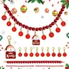 Decoración Navideña Colgante de Árbol de Navidad Colgante de Letra Cadena de Cuentas Tema Navideño Fiesta Decoración DIY Suministros