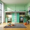 Cama Elevada para Adultos Engrosada Cama de Hierro para Escritorio de Arriba Cama de Hierro para Dormitorio de Estudiantes Empleados Cama con Estructura de Hierro Cama Elevada/Bajada Doble Escalera para Apartamento Escolar