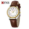 Reloj de Negocios Oufani, Esfera Grande Simple, Reloj de Cuarzo Digital Resistente al Agua 30m, Elegante Reloj de Pareja Luminoso con Calendario Simple
