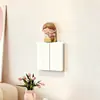 Se Decoração de Casa Parede Desenho Animado Menina Fofa Resina Adesivos de Interruptor Escritório Casa Painel de Tomada Decorações