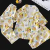 Pijama para niñas, algodón nube, conjunto de tres piezas para primavera y verano, estilo princesa, nuevo modelo 2026, ropa de casa de manga corta para niñas con shorts