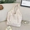 55301 Bolsa de Ombro com Laço Textura Fresca Primavera/Verão Bolsa de Lona Fada Bolsa de Mão Bolsa de Ombro