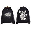 Marca de Moda de Estilo Americano Ins Nicho Vintage Antiguo Estampado Letra Suelto Sudadera con Capucha para Hombre y Mujer Otoño e Invierno