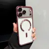 Funda Transparente Galvanizada Grabada con Láser para Teléfono Apple 17, Funda Suave Anti-Caídas de Cobertura Total para 15 Pro, Funda Magnética para Teléfono Apple 17 Pm