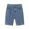 Shorts de Mezclilla de Moda Estilo Americano para Hombre, Se Pueden Usar al Revés, Diseño de Verano, Corte Holgado, Lavados, Shorts de Cinco Puntos Frescos y Elegantes