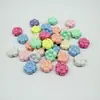 Acrílico Color Sólido Deslumbrante Colorido Pequeñas Flores Gorditas Colorido Flor de Cerezo DIY Cadena para Teléfono Pendiente Materiales Accesorios Cuentas Sueltas