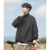 Jaqueta de Trabalho Masculina Estilo Utilidade Urbana Personalizada Gola Alta Repelente à Água Design Pregueado Roupa para Ciclismo ao Ar Livre