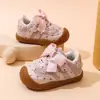 Novos Sapatos de Caminhada Infantis Outono 2026, Sola Macia, Bolinhas, Laço, para Meninas, Estilo Coreano, Casuais