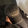 Gorra de béisbol retro americana lavada Denim gris para mujer Circunferencia de cabeza grande que hace que la cara parezca pequeña sombrero para hombre más gorra de visera ancha