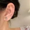 Lindos Conejitos Dulce y Fresca Chica Orejas de Conejo Clavo Acero de Titanio Único Doble Agujero en la Oreja Aretes de Clavo