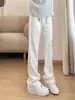 Jeans de Pierna Ancha con Estampado de Rayos para Hombre, Nuevo Estilo High Street Americano Primavera y Otoño 2025, Pantalones Casuales de Pierna Recta para Hombre