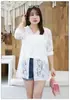 Cardigã de Renda 1905 Top de Verão Feminino Tamanho Grande 300 Jin Preto e Branco Xale Protetor Solar