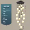 Luminárias Pendentes de Corredor de Alto Padrão Estilo Chinês Novo Madeira de Nogueira Mármore Luminárias Pendentes de Corda Multi-cabeça Sem Aço Inoxidável