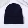 Versión ligera gorro de punto fábrica de origen gorro frío rizado gorro de lana logo impreso transfronterizo acrílico color sólido gorro cálido