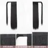 Peruca Europeia e Americana Rabo de Cavalo Extensão de Cabelo Liso Velcro Fibra Química Rabo de Cavalo Peruca Feminina Rabo de Cavalo Pronto