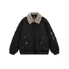 Yidao Vintage 2025 Invierno Nuevo Retro Americano Desmontable Cuello de Piel Cálida Chaqueta de Plumas para Hombres y Mujeres Abrigo de Vuelo