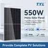 Painel Fotovoltaico Solar 550W Tipo P Monocristalino Vidro Único Montado em Telhado Painel de Geração de Energia Fotovoltaica Off-Grid