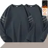 Sudadera con cuello redondo y forro polar para hombre, marca de moda de otoño e invierno, prenda interior versátil holgada de manga larga, atuendo unisex para pareja, top para estudiante