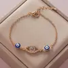 Retención de Color Galvanizado Ojo de Diablo Trébol de Cuatro Hojas Ojo de Diamante Pulsera Moda Femenina Simple Comercio Electrónico Transfronterizo Joyería Comercio Exterior