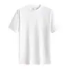 Camiseta grande de algodón peinado de manga corta, color liso, cuello redondo pesado, primavera y verano, ropa de clase para hombres y mujeres, camisa cultural con logo impreso