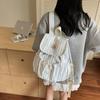 Mochila de Moda Transfronteriza Simple de Rayas Verticales 2025 Nueva Versátil para Viajes de Desplazamiento Mochila de Estudiante Comercio Exterior