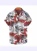 Estilo Étnico Nueva Camisa Hawaiana de Verano Patrón de Grulla en Spray Impresión 3D Top de Moda para Hombres