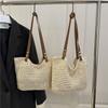 Bolso de Paja de Hombro Único Estilo Coreano Nuevo Bolso de Verano Tejido a Mano Bolso Tote Portátil de Gran Capacidad Bolso de Playa para Mujer