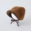 Chapéu com Abafador de Orelha de Bolinhas de Inverno para Meninos e Meninas Chapéu Espesso de Lã de Cordeiro de Cobertura Total Chapéu Quente à Prova de Vento com Amarração para Bebês e Crianças Pequenas