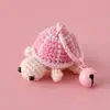 Bolsa Pingente Fofo Feito à Mão Linha Xuefei Crochê Tartaruga Pequena Chaveiro Tartaruga Colorida Tecida Decoração Finalizada