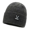 Nuevo gorro de punto de invierno para hombre, forrado de polar, engrosado, cálido, gorro tipo beanie para poner sin cierre, adecuado para estudiantes, ciclismo, protección contra el frío, protección para los oídos, moderno