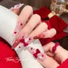 Acessórios para Nail Art Laço Vermelho Veludo Ano Novo, Laço Borboleta de Resina Vinho Exquisito e Versátil Decorações de Unha Atacado