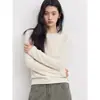 Suéter base de punto Andy, borde enrollado francés, cuello redondo pequeño, hombro normal, ropa interior de otoño e invierno, para capas