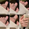 Anéis Finos Empilháveis Doces e Versáteis para Mulheres com Design Único, Anéis Abertos Elegantes e Modernos para o Dedo Indicador