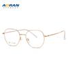 Nuevas gafas ultraligeras de titanio beta con montura de metal poligonal retro, gafas de moda lisas con gafas para miopía.