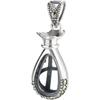 Colgante de Plata S925 Soporte Vacío Retro Monedero Pequeño Incrustado con Ámbar Cera de Abejas Colgante Plata Tailandesa Gota de Agua Soporte de Plata 8.5*13mm