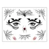 Pegatinas de tatuaje de araña de Halloween al por mayor transfronterizas, pegatinas de tatuaje temporal de araña realista de terror para fiestas