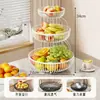 Estante de almacenamiento para cesta de frutas para uso doméstico, organizador de bandeja de frutas para mesa de centro de sala de estar, bandeja de exhibición de frutas y bocadillos de múltiples capas